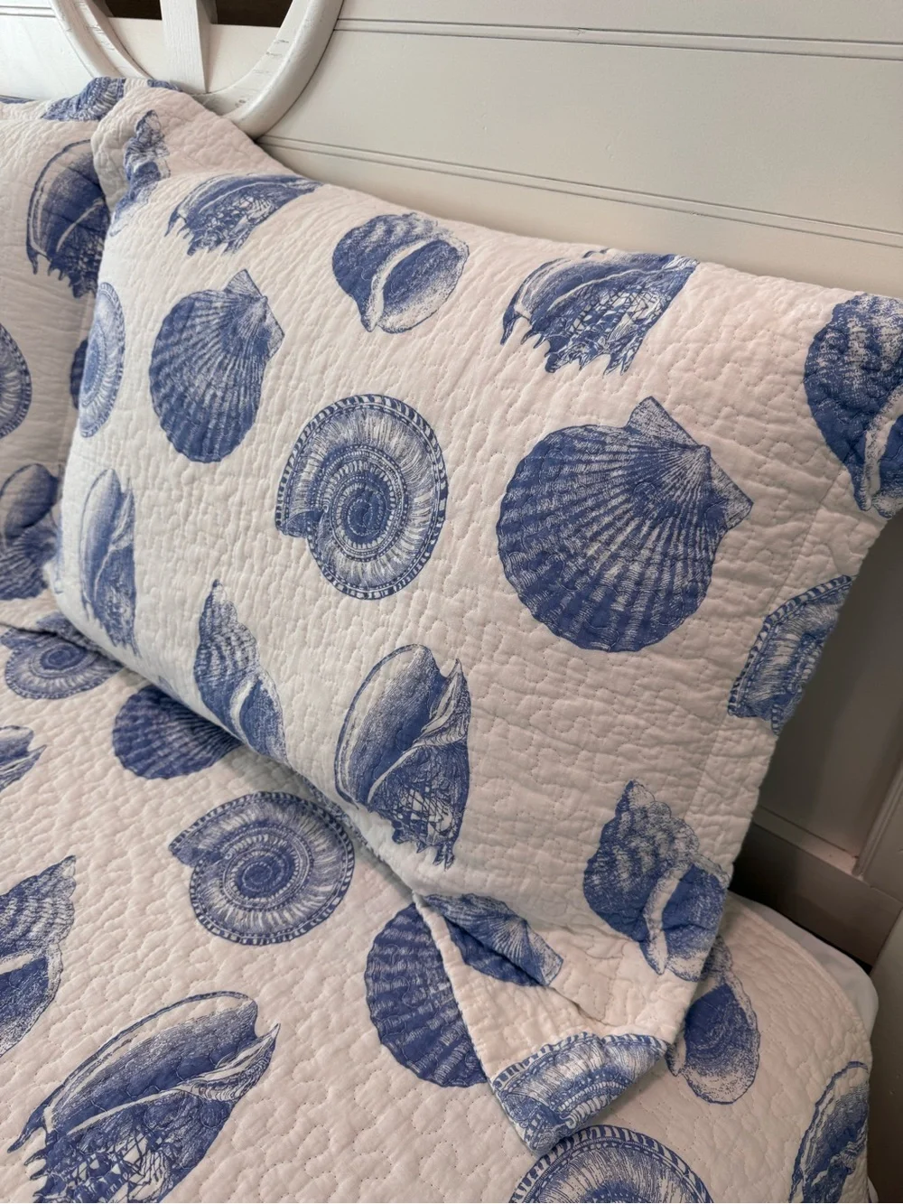 Blue Coral-Print Cotton quilt Set - king